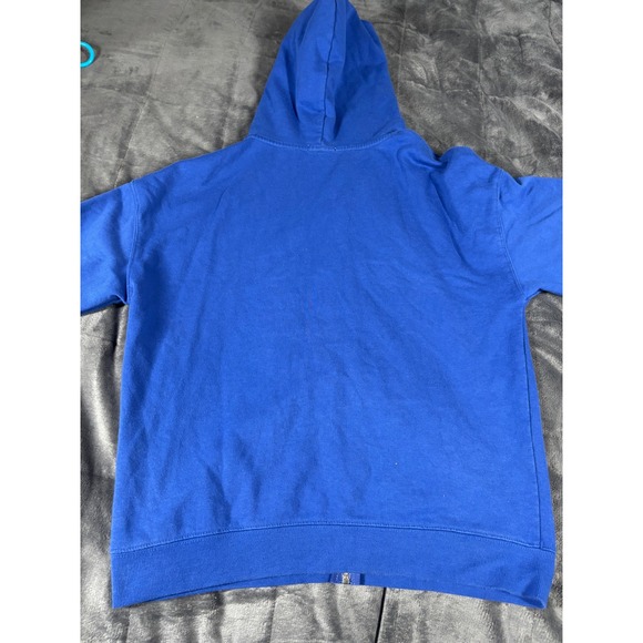 Garage Royal Blue Full Zip Hoodie Mens XXS Relaxed Fit Solid Hooded Sweatshirt - Picture 6 of 7